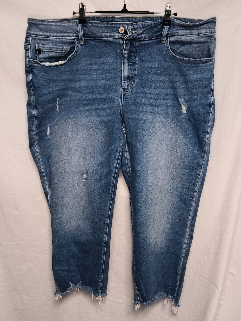 Maurices Distressed Medium Blue Cropped Jeans 24W